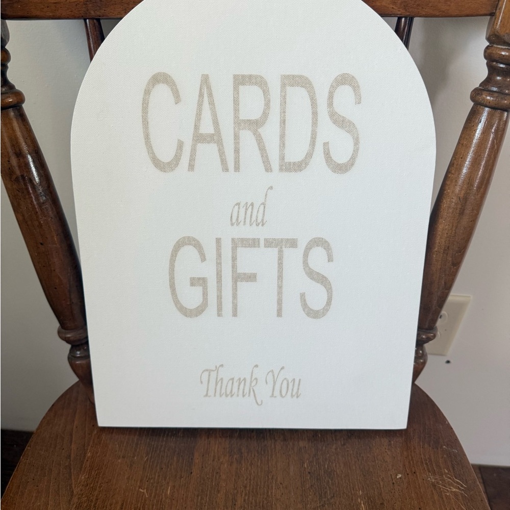 Canvas sign - cards & gifts engraved